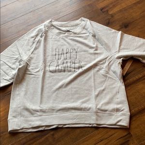 Rae dunn happy camper ight grey sweatshirt